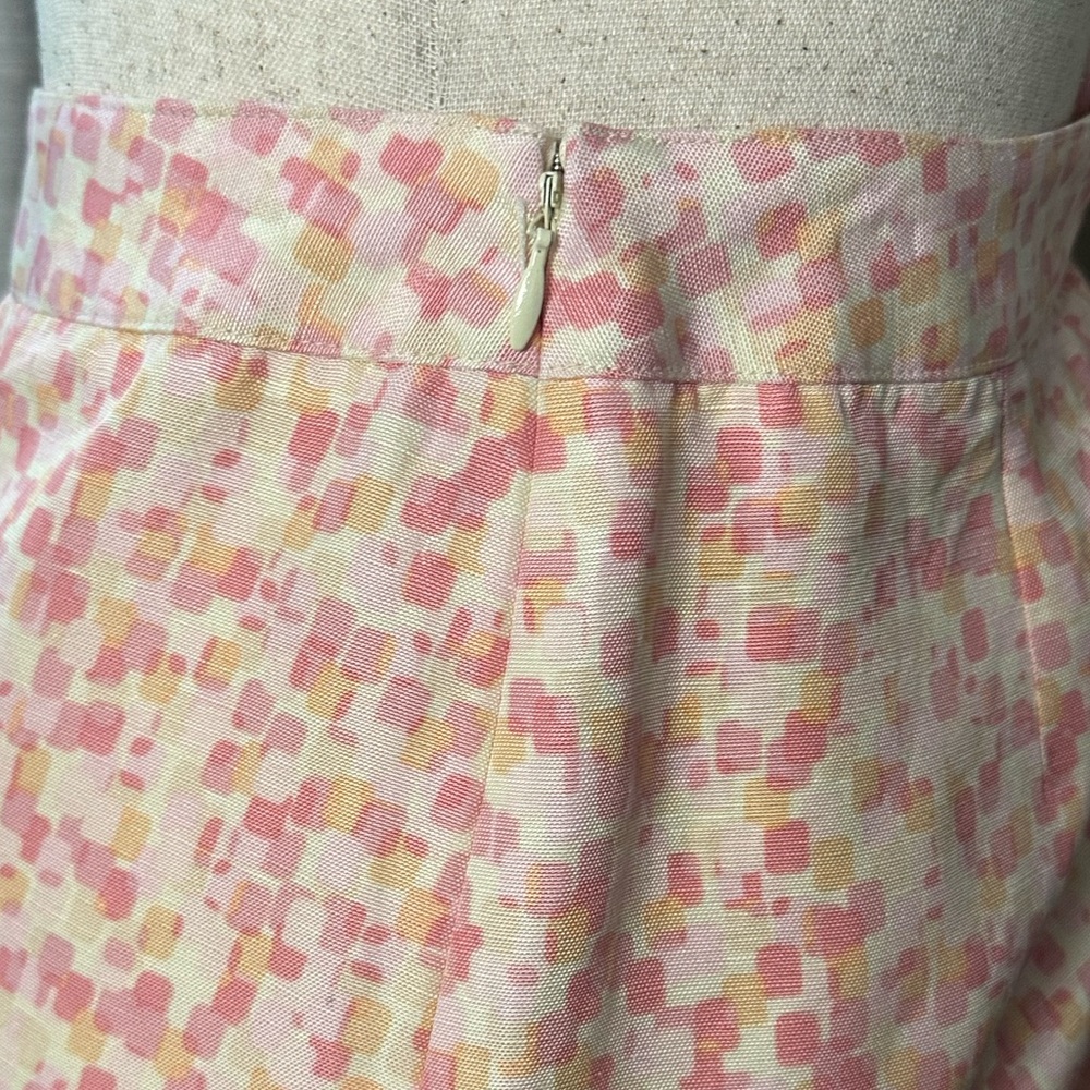 Ann Taylor Pink Mosaic Pencil Skirt - Picture 3 of 8